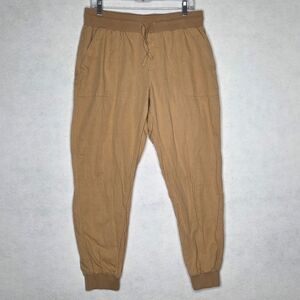 Pact Organic Cotton Linen Blend Jogger Pants Beach Loungewear Athleisure Large